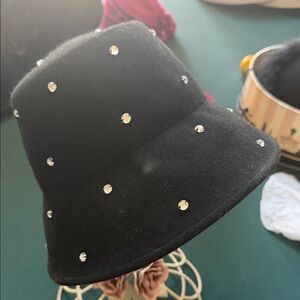 Kate Spade Black Hat with Sparkling Accents